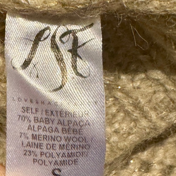 LOVESHACKFANCY ROSIE PULLOVER SWEATER GOLD SPARKLE - Picture 6 of 6